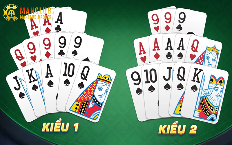 Xếp 13 lá bài Mậu binh Manclub thành 3 chi hợp lý